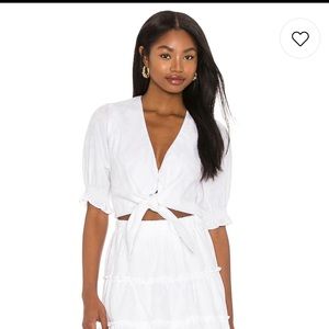 NWT Kimmy Tie Top in White Tulips small